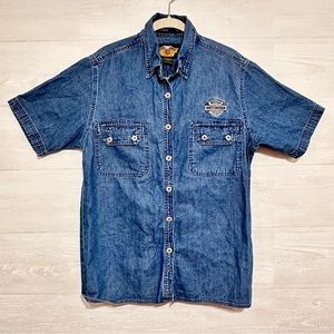 Harley-Davidson Denim Shirt Women Large